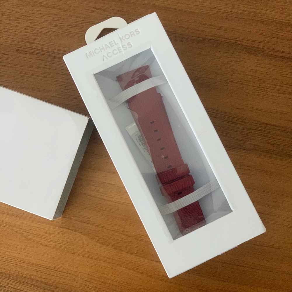 *NEW* MK Access red croco leather watch band - Picture 2 of 3